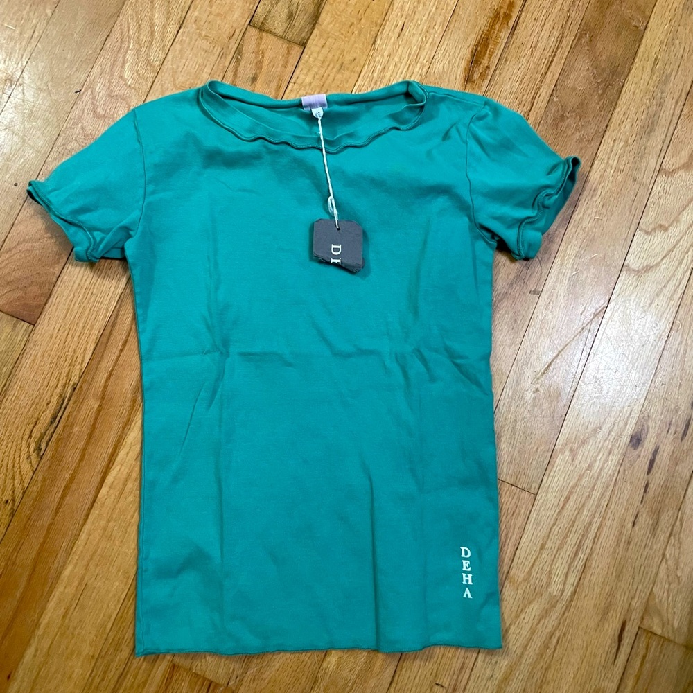 NEW DEHA  kids cotton t shirt size XL green NWT